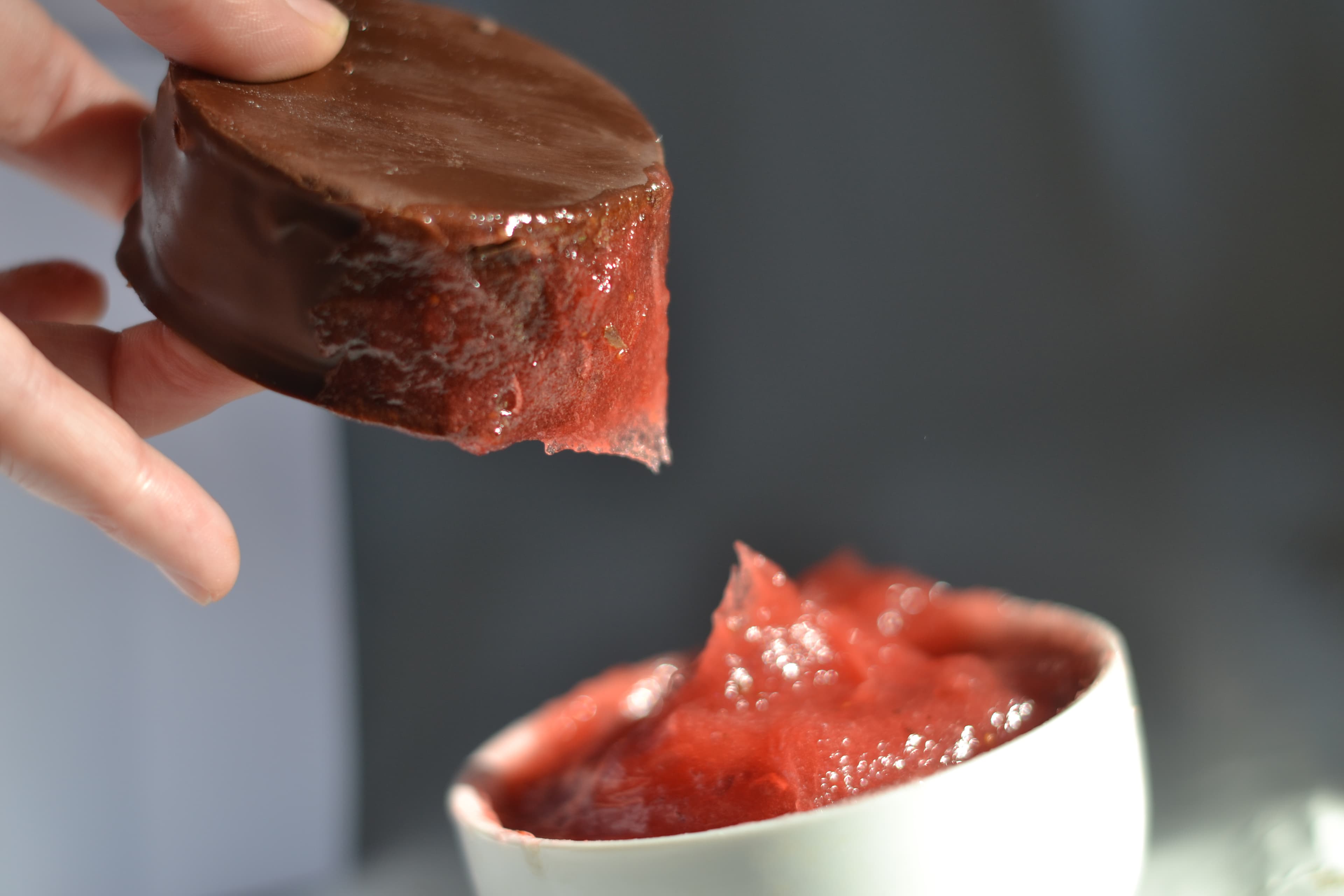 Alfajor MANTO de chocolate con relleno frutal
